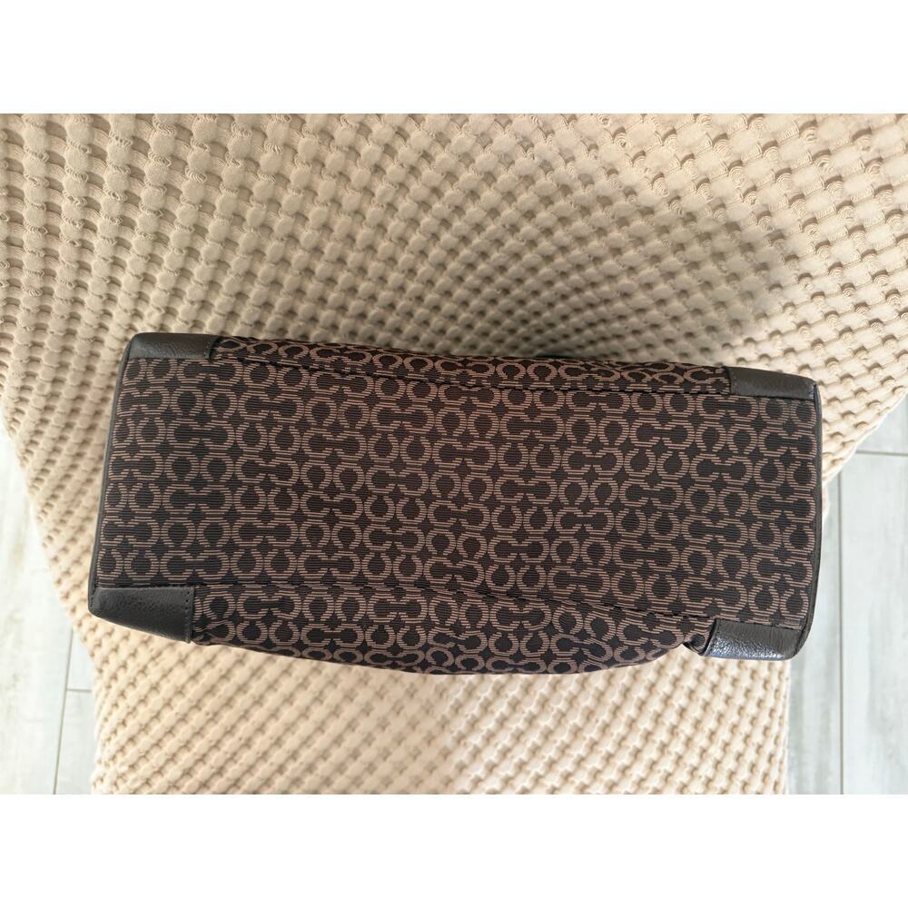Coach Signature C Women’s Madison Canvas Tote Brown Leather Trim Gold Hardware - Picture 10 of 12